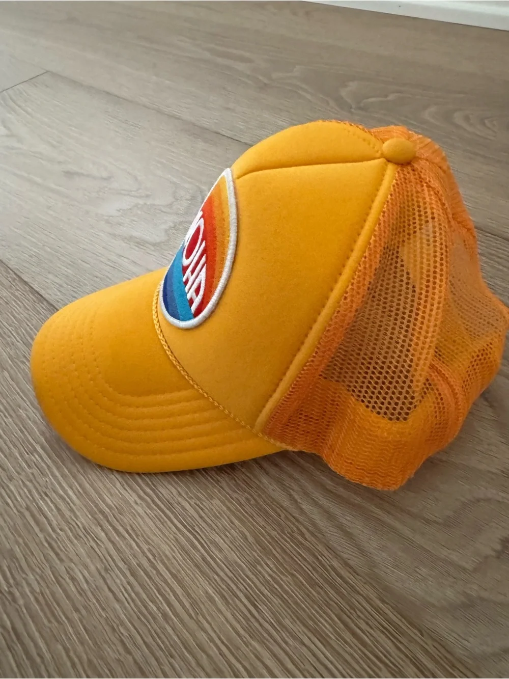 Aloha Yellow Trucker Cap - Port Sandz brand Bright Yellow Mesh Snapback